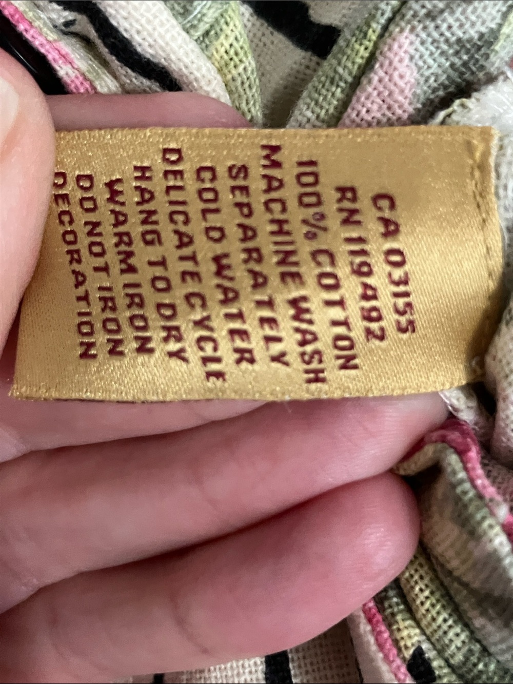 April Cornell Cream Striped overalls Pink Floral Print - Picture 14 of 14